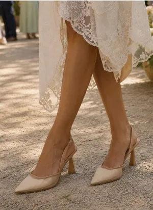 Steve Madden Finlee Mesh Slingback Pumps Size 9.5 Natural thumbnail 1