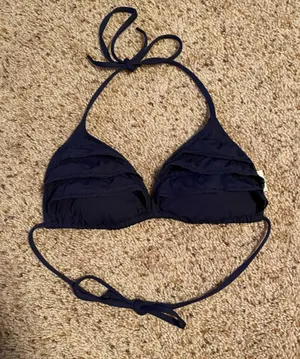 Navy Abercrombie & Fitch Triangle Bikini Top thumbnail 1