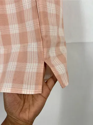 BP Peach Plaid Mini Dress XS Spaghetti‎ Strap Lightweight Back Zip thumbnail 4