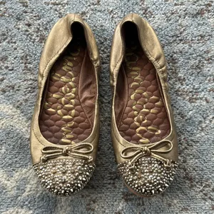 Sam Edelman Beatrix Egypt Spike Cap Toe Flats Gold 7 thumbnail 2