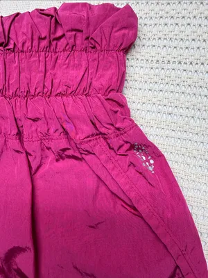 Free People High-Waist Paperbag Shorts in Magenta thumbnail 3