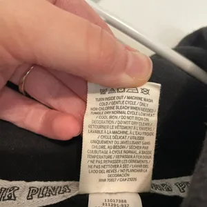 VS PINK VICTORIA'S SECRET Perfect Pullover Black White Logo Hoodie Sweatshirt M thumbnail 10