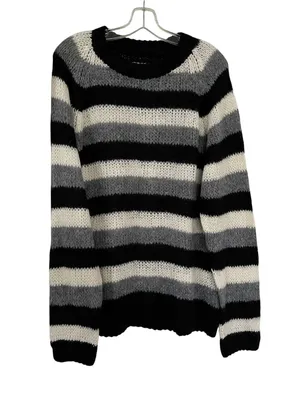 Zara Steven Meisel Striped Alpaca Sweater – Cozy Oversized Fit size M thumbnail 1