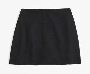 Abercrombie The Scarlett Linen-Blend Mini Skort Black thumbnail 4