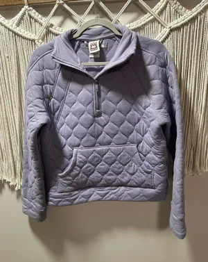 Avalanche Quilted Half-Zip Pullover in Light Lavender thumbnail 1