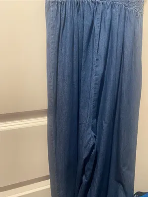 Aeropostale Denim Blue Lace-Up Slip Jumpsuit Size M thumbnail 3