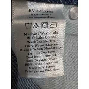 Everlane The Summer Jean High Rise Straight Distressed Organic Blue 30 Regular thumbnail 5
