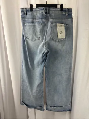 Risen Medium Wash Wide Leg Cuffed Denim Jeans Plus Size 2X 18/20 NEW NWT thumbnail 5