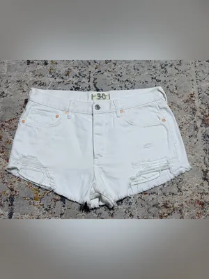 Free People We the Free Loving Good Vibrations Distressed white Shorts size 30 thumbnail 9
