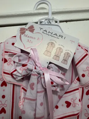 Tahari hearts and bow soft and cozy womens pajama set size L thumbnail 3