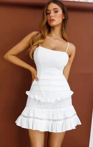 Selfie Leslie White Mini Dress Hoco thumbnail 1