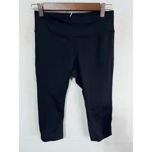 Nike Dri-FIT Running Cropped Mesh Capris Women's Size S Black Pocket Gym Workout thumbnail 2