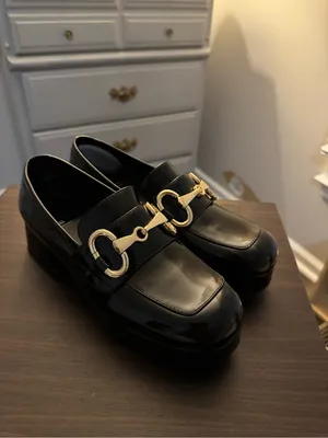 Jeffrey Campbell Chunky Heel Loafers with Gold Hardware thumbnail 3