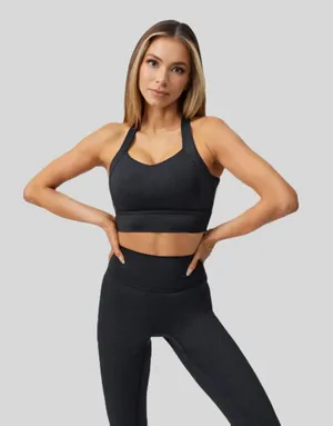 💖 BuffBunny Strappy Black Spotted Sports Bra thumbnail 1