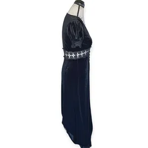Forever 21 Dress Black Velvet Crushed Maxi Small thumbnail 3