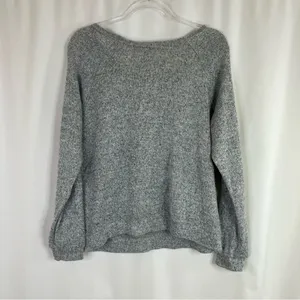 Disney Parks Mickey and Minnie Winter Scarf Gray Sweater Scoop Neck Womens XL thumbnail 5