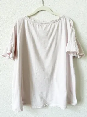 Eileen Fisher 100% Organic Cotton T Shirt Pale Pink Size Large Minimalist Casual thumbnail 2