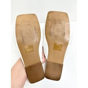 Steve Madden Mentor White Ruched Knotted Square Toe Flat Slide Sandals 8.5M thumbnail 9