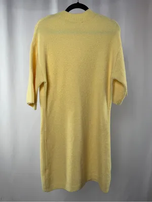 Abercrombie & Fitch Boucle Sweater Mini Dress in Butter Yellow Size Medium Tall‎ thumbnail 4