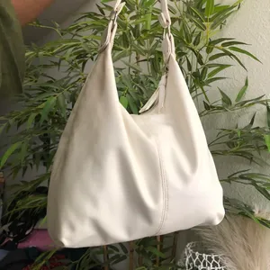 White Coquette leather shoulder hand bag purse with ruffle detail strap thumbnail 2