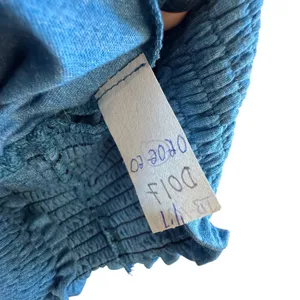 Astrologie California Smocked Waist Top V-Neck‎ Dolman Sleeve Blue Teal Blouse S thumbnail 5