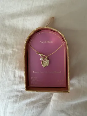 A New Day Gold angel mom heart necklace thumbnail 2