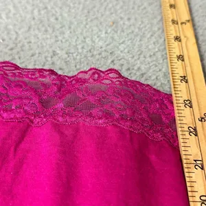 Elle Pink Lace Trim Tank Top Cami Spaghetti‎ Straps Boho Y2K Womens Large Glam thumbnail 3