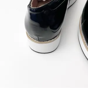 BRASH Black Faux Leather Textured Lace Up Platform Oxford Loafers 8.5 Preppy thumbnail 9