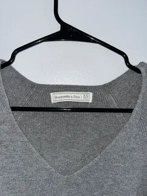 Abercrombie Grey V-Neck Sweater thumbnail 3