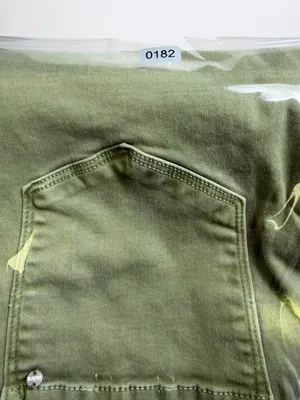 Mica Women’s Olive Cropped Raw Hem Denim Straight Leg Bottom Slit Pants Size 28 thumbnail 11