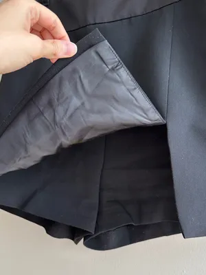 Commense High Waisted Satin Band Mini Skort, Black, Size XS thumbnail 8