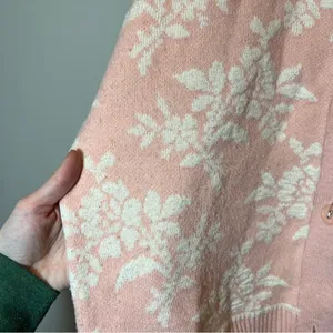 Tangiers Women’s Pink White Floral‎ Vintage Cardigan Medium thumbnail 6
