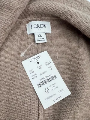 NWT J. Crew BS881 Two Button Sweater Blazer Heather Mushroom Tan Sz XL thumbnail 4