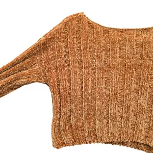 Yellow Crop Chenille Ribbed Y2K Favlux Vintage‎ Academia Cozy Sweater Small thumbnail 11