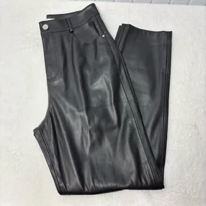 Zara Black Faux Leather High Rise Ankle Pants‎ Women's size US 4 thumbnail 9