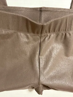 Rare NWT ALO leggings XXS brown crackled leather look. Full length brown thumbnail 4