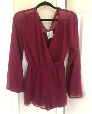 South Boutique Crimson red romper thumbnail 1