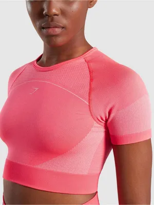 #88 Gymshark Pink Ultra Seamless Crop Top Size S thumbnail 5
