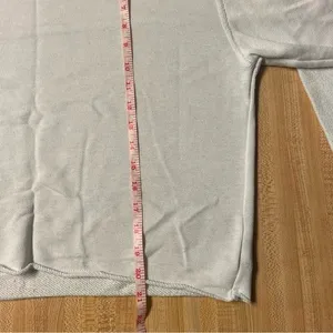aerie crewneck cropped distressed white athletic sweater cotton blend thumbnail 10