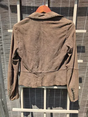 Elie Tahari Real Suede Blazer Jacket Brown Small thumbnail 7