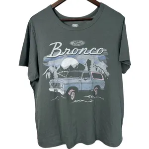 Hybrid Apparel Ford Bronco‎ Official Licensed Women 2X Off Road VTG Bronco Green Shirt Casual thumbnail 2