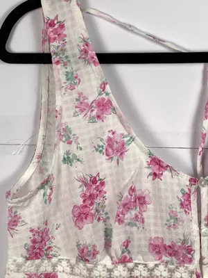 Altar’d State Tank Top XL Pink Floral Lace Peplum Fairycore Cottagecore NWOT thumbnail 6