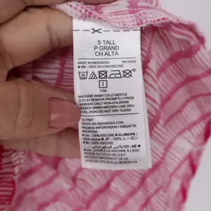 Old Navy Pink Abstract Stripe V-Neck Tank Top Sleeveless Keyhole Small Tall thumbnail 4