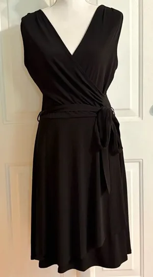 41 Hawthorn Black Tristana Essential Knit Faux Wrap Dress size L NWT thumbnail 1