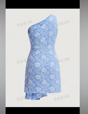 One shoulder wrap dress Blue Size L thumbnail 3