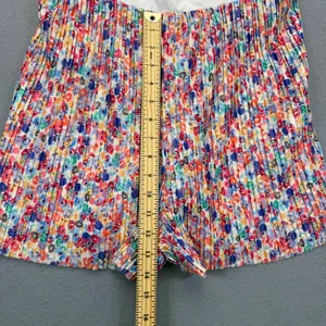 Amanda Uprichard Floral Pleated Romper Tie Shoulder Square Neck Multicolor M thumbnail 5