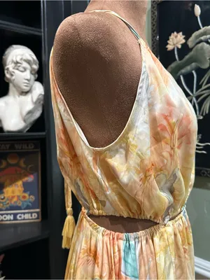 fab’rik Halter Neck Cutout Maxi Dress Multicolor Size Small thumbnail 9
