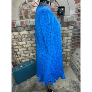 Dress 1980s polka dot shift blue black thumbnail 5