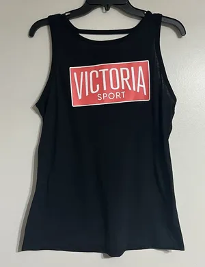Victoria Sport Womens Black Racer Back Tank Womens Size Medium Athletic‎ thumbnail 1