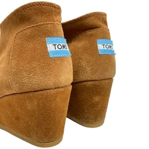 TOMS Brown Lace up‎ Wedge Ankle Booties 8.5 thumbnail 5